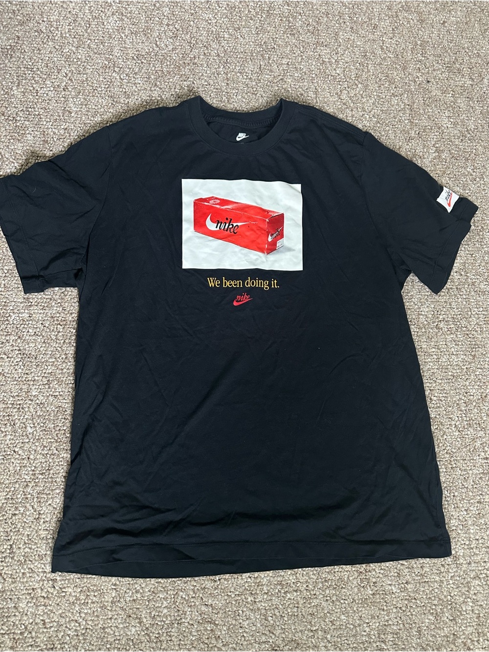 Nike Black Short-Sleeve Tee with Red Graphic Box